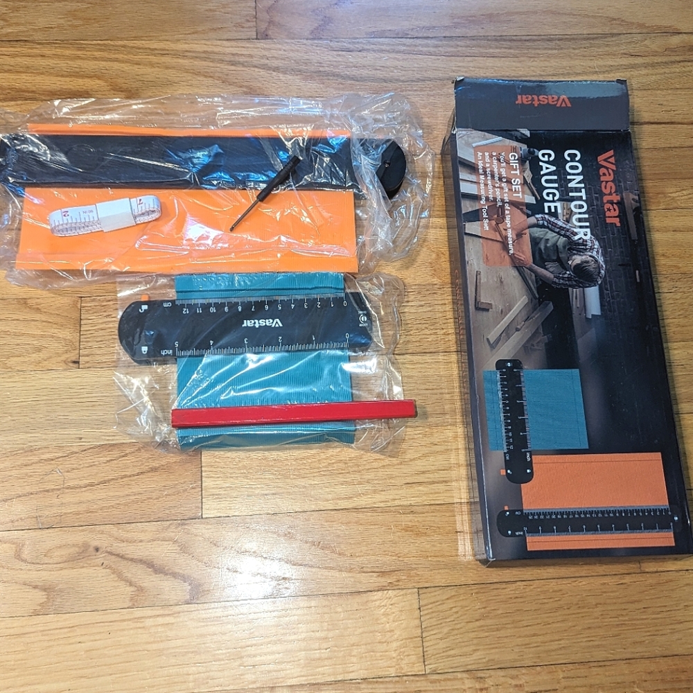 Vastar Set of two Contour Gauges with Lock Construction Orange/ Teal